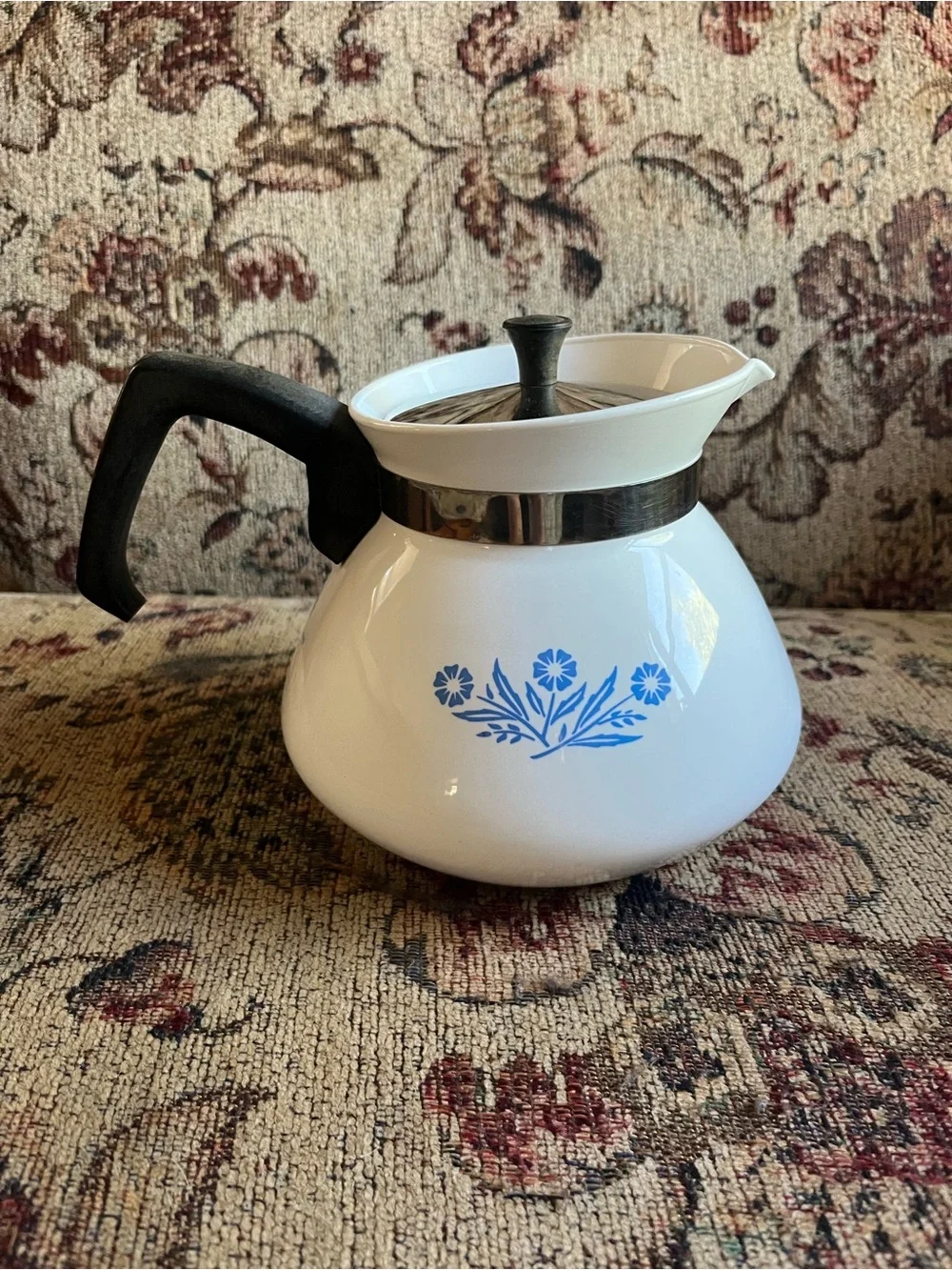 Corning Ware Coffee Percolator with Blue Cornflower Pattern